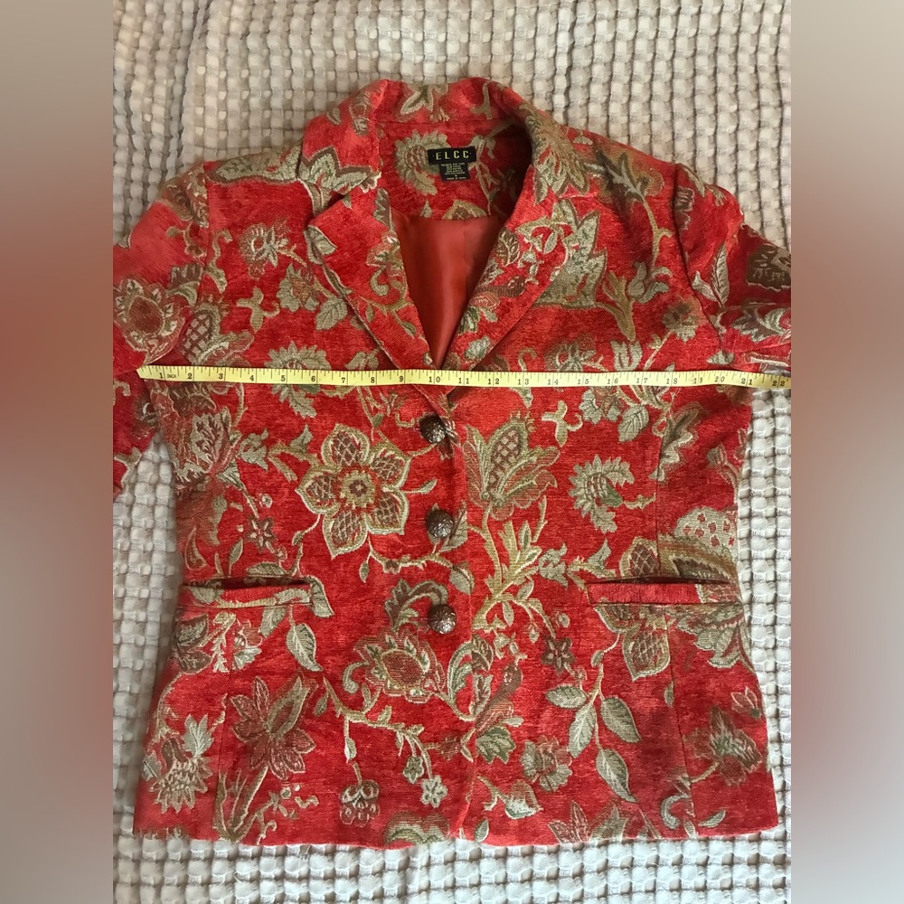 Floral Red and Gold w/ Green tapestryWomen's Jacket